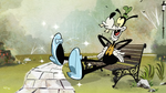 Goofy wearing Cinderella's Glass Slippers in "Wish Upon a Coin"