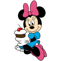 Minnie con un cupcake.