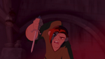 Quasimodo mad with Frollo for Esmeralda's presumed death and for lying to him for the last twenty years.