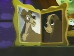 Lady and Tramp in the dual pictures from Once Upon a Wintertime, as seen in DTV Doggone Valentine
