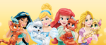 Ariel, Jasmine, Cinderella, Rapunzel, and their Palace Pets