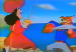 Don Karnage luchando contra el Capit&aacute;n Garfio en Raw Toonage.
