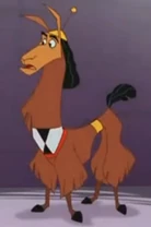 Kronk transformado en llama.