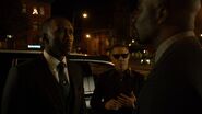 Luke Cage confronts Cottonmouth as Shades looks on