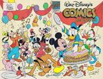 The classic characters celebrate the 550th issue of Walt Disney's Comics and Stories in this special wrap-around cover.