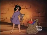 Jasmine dressed as a street rat in the Aladdin episode "SandSwitch"