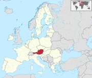 Położenie Austrii w Europie