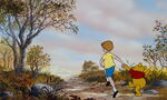 Winnie the Pooh and Christopher Robin are both running off together