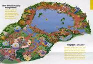 EPCOT Map 1999: 8th updated look for "Test Track", "Imagination! Pavilion", "Leave a Legacy", and "Millennium Village", before it changed into "World Showplace Events", as the beginning of "Walt Disney World's Millennium Celebration"