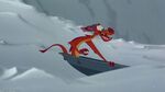 Mushu shield surfing to find Mulan