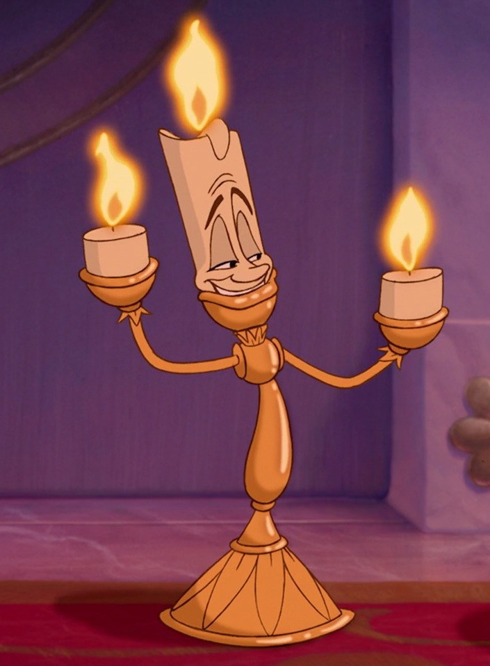 Disney Parks Beauty & Beast LUMIERE Light Up Candle Candelabra Figurine 