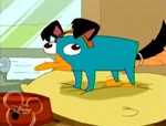 Perry disguised as a dog
