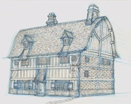 Tavern blueprint concept art.jpg (93 KB) Tavern blueprint concept, exterior (note, the sign clearly identifies the name of the tavern as "Le Pub").