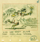 Storyboard of Goofy with the torch in The Olympic Champ.