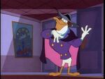 Launchpad dressed as Darkwing Duck.