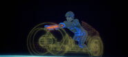 A Light Cycle appears around Tron.