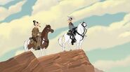 Dr. Doofenshmirtz as The Lone Ranger riding Silver, alongside his second dimension counterpart as Tonto in Phineas and Ferb the Movie: Across the 2nd Dimension