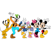 Minnie, Mickey, Donald, Daisy, Goofy y Pluto.