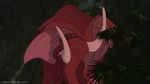 Tantor "hiding" during Tarzan and Sabor's fight