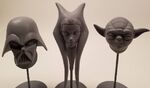 Head sculpts of Darth Vader, Ahsoka Tano & Master Yoda