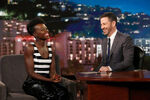 Lupita Nyong'o visiting Jimmy Kimmel Live in February 2018.