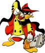 Negaduck with chainsaw