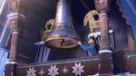 Kristoff holding the bell in place