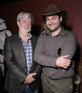 George Lucas with Dave Filoni in March 2008.