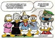 The Duck family shortly after Scrooge McDuck's arrival in Duckburg.