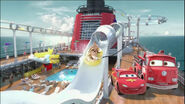 Red and Lightning McQueen in a Disney Cruise Line commercial