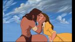 Tarzan and Jane's first kiss.