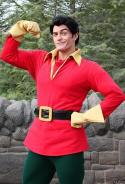 Gaston at Disney parks in wintertime