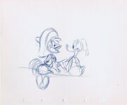 Pencil test of Panchito and Donald by Ward Kimball.