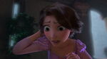 Rapunzel's hair brown and short
