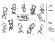 Rough poses model sheet for Wendell.
