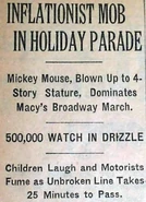 Newspaper report on Mickey's debut.