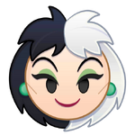 Cruella's emoji for Disney Emoji Blitz.