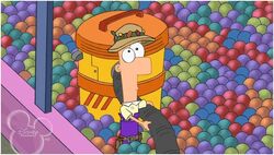 Ferb in the ballpit