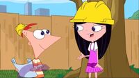 Isabella wearing a hard hat