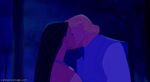 Pocahontas and John Smith's first kiss