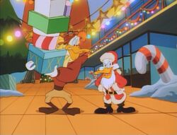 Darkwing disguised as Santa