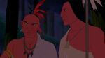 Powhatan with another tribal chieftain (perhaps Opechancanough?)