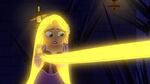 Rapunzel's hair reacting to the amber