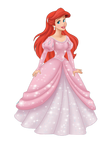 Sparkling version of Ariel wearing her pink dress.