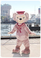 ShellieMay the Disney Bear posing for a photo in American Waterfront at Tokyo DisneySea in her Cape Cod Sailor outfit.