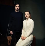 Adam Driver and Daisy Ridley photo for New York Times promoting The Last Jedi film in December 2017.
