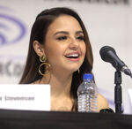 Aimee Carrero speaks at the 2019 WonderCon.