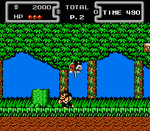 Scrooge exploring the game's first level