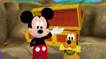 Mickey and pluto with a golden bone