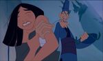 Mulan getting dragged out of her tent and exposed as a woman by Chi-Fu